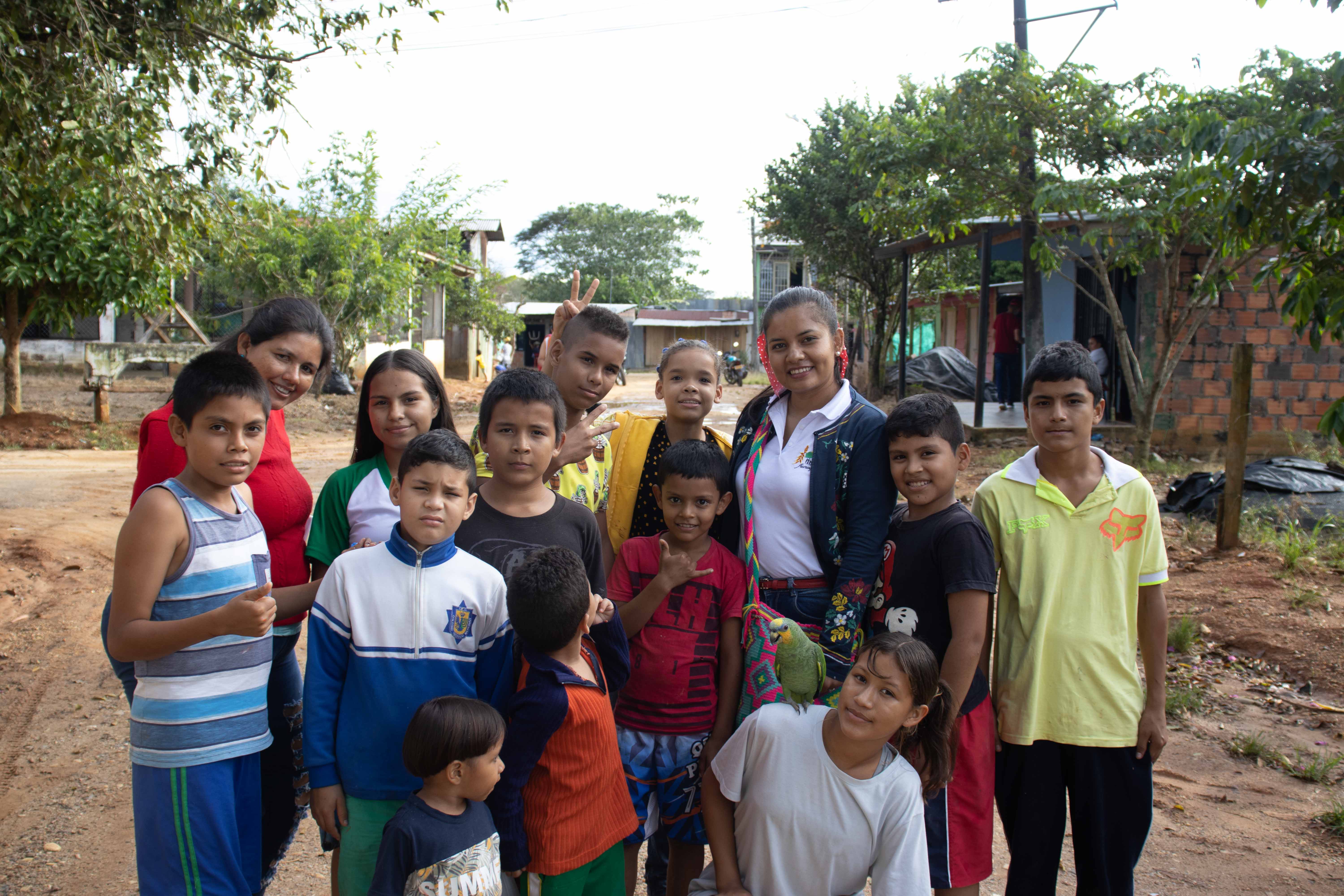 Jenny and one of her groups after a painting workshop