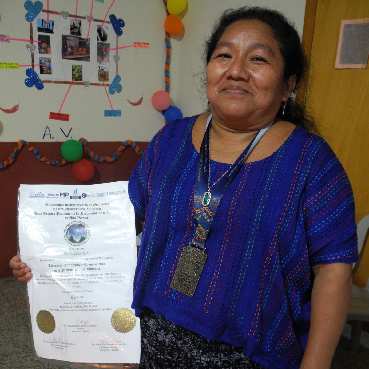 Zoila trains women on how to protect themselves against violence.