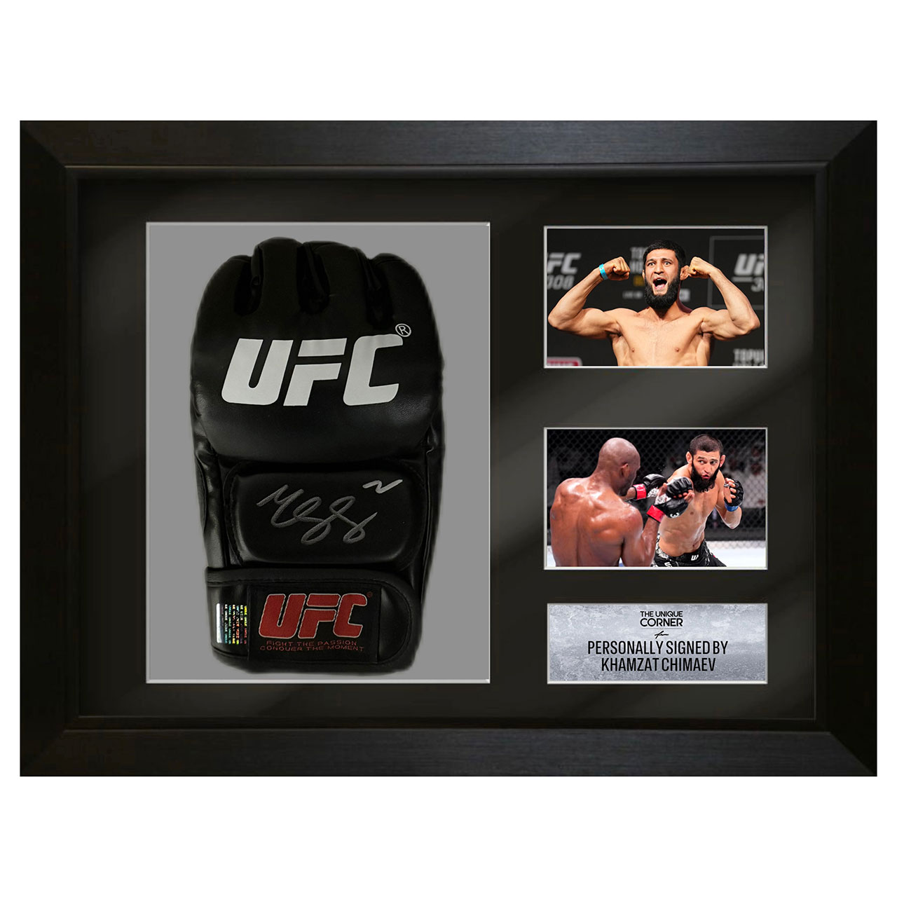 Framed Khamzat Chimaev Hand Signed UFC Glove | webook.com