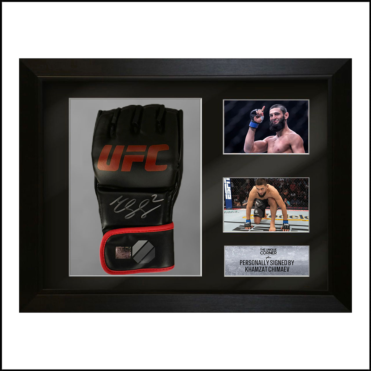 Khamzat Chimaev Signed UFC Glove – Framed | webook.com Khamzat Chimaev Signed UFC Glove – Framed | webook.com