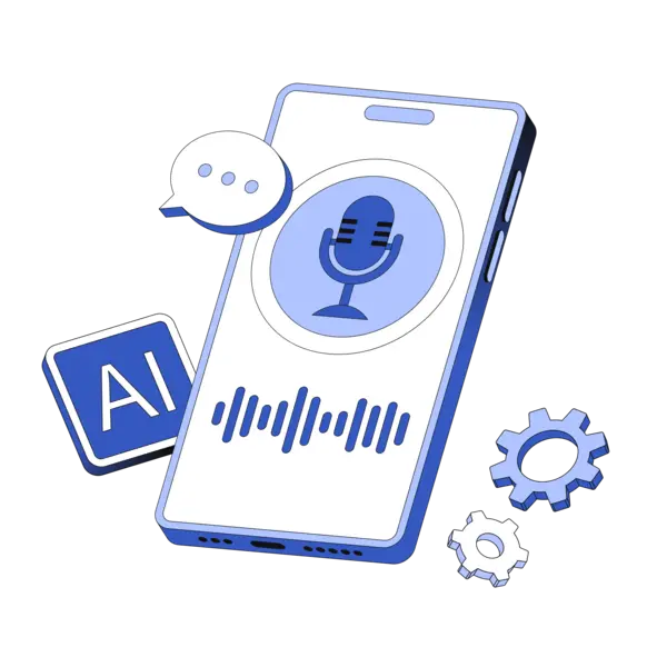 AI voice recognition on smartphone screen