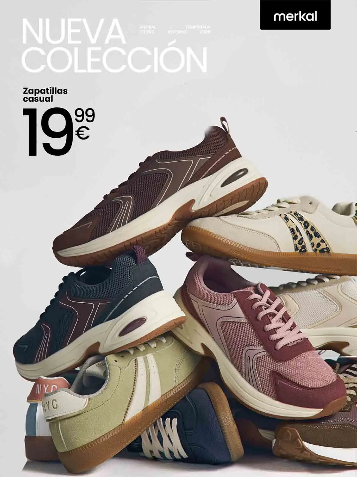 Renueva tus looks con la colección Otoño/Invierno 2026 de Merkal en RÍO Shopping y sus nuevas zapatillas casual por 19,99 €.