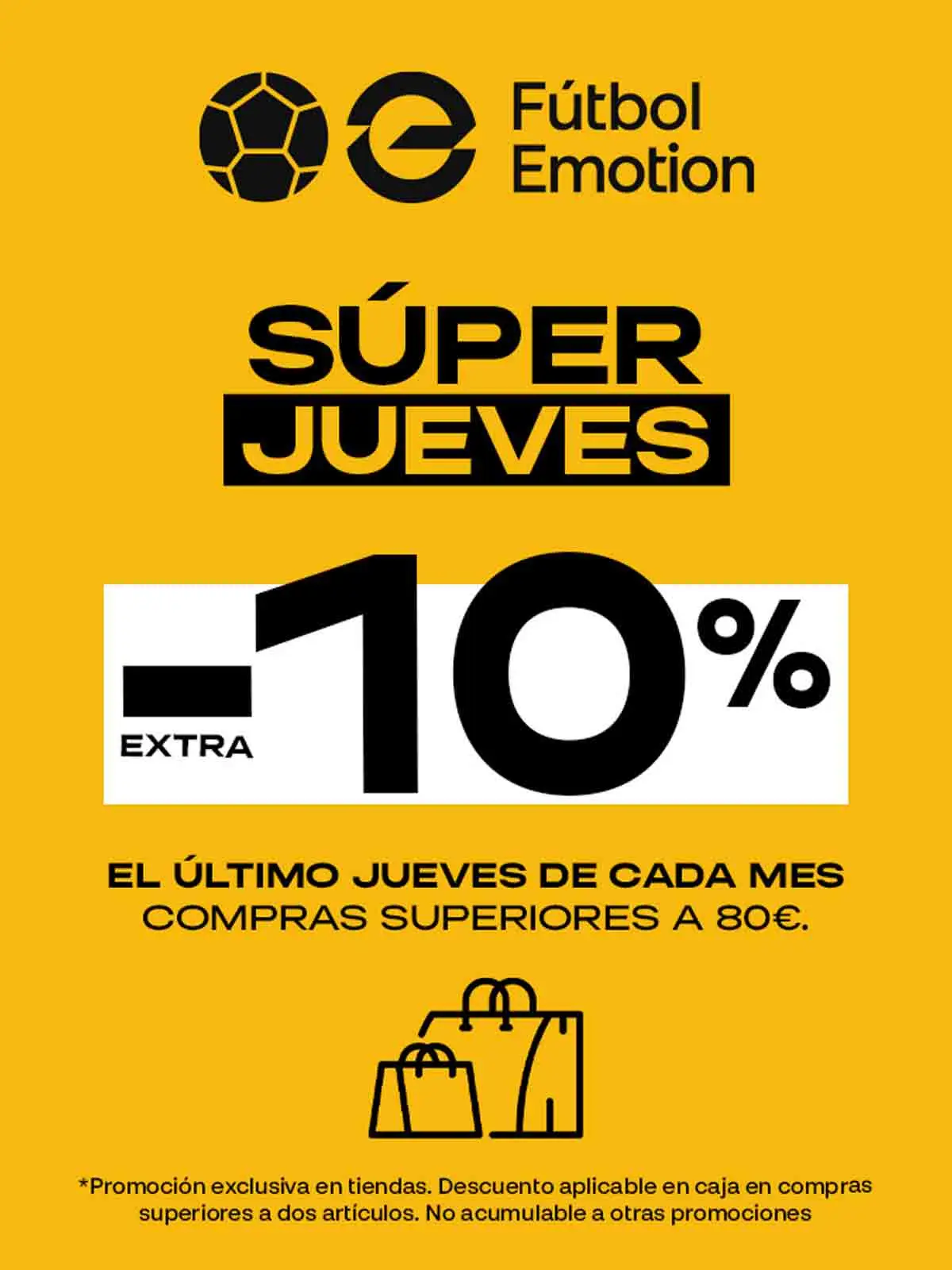 ¡SÚPER JUEVES! Consigue un 10% EXTRA en compras superiores a 80€ en tienda del 21 al 24. Descubre tus favoritos y disfruta de esta promoción.
