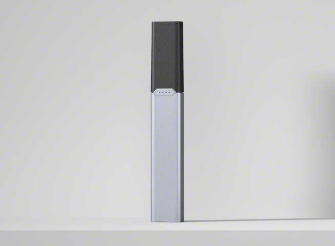 JUUL2 Device shown against grey background with shadow.