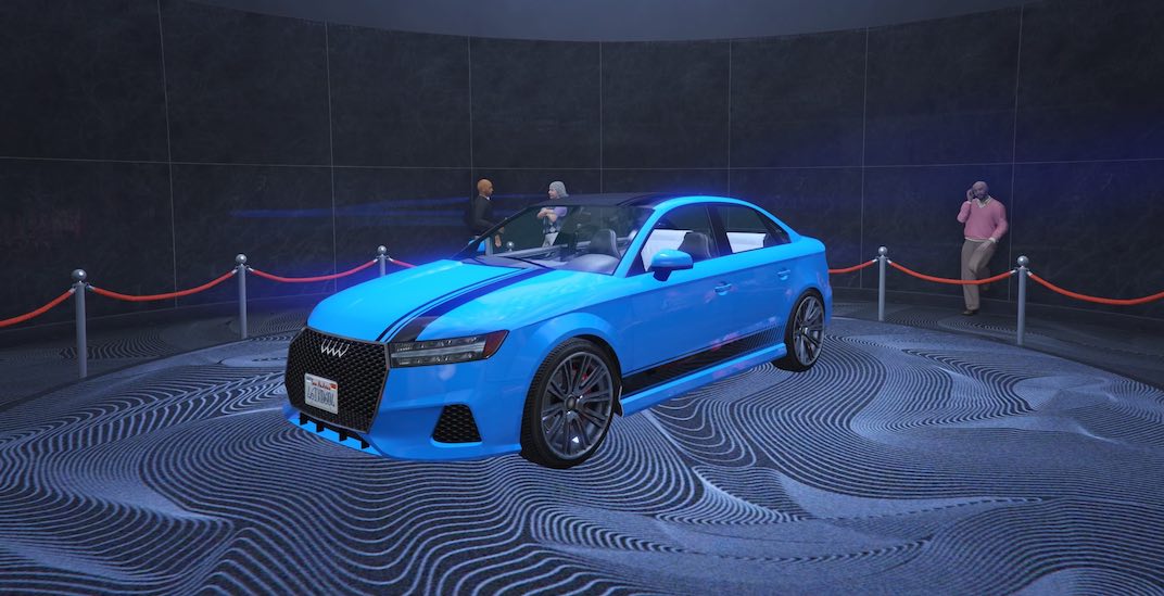 For the May 18th, 2023 Grand Theft Auto V Online weekly update the podium vehicle is the Obey Tailgater S.