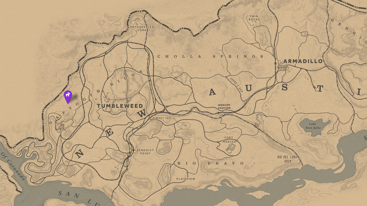 Red Dead Redemption 2 Legendary Cougar Map