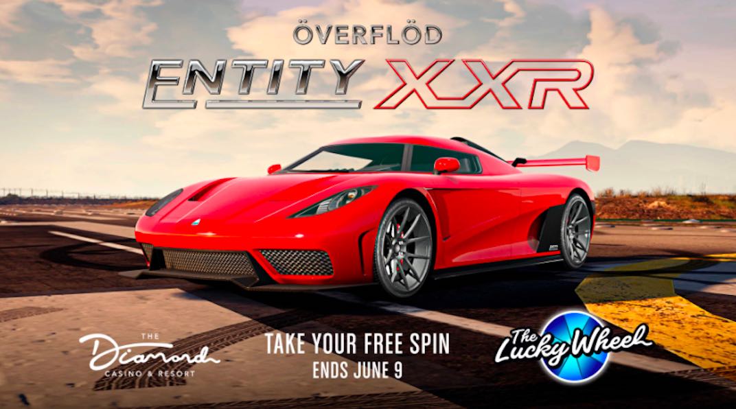 The podium vehicle for the June 3rd GTA Online update is the Överflöd Entity XXR.