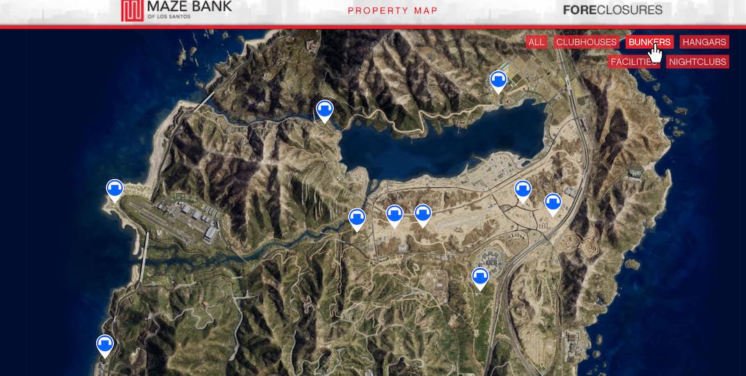 These are the locations of all 11 Bunkers in GTA Online.