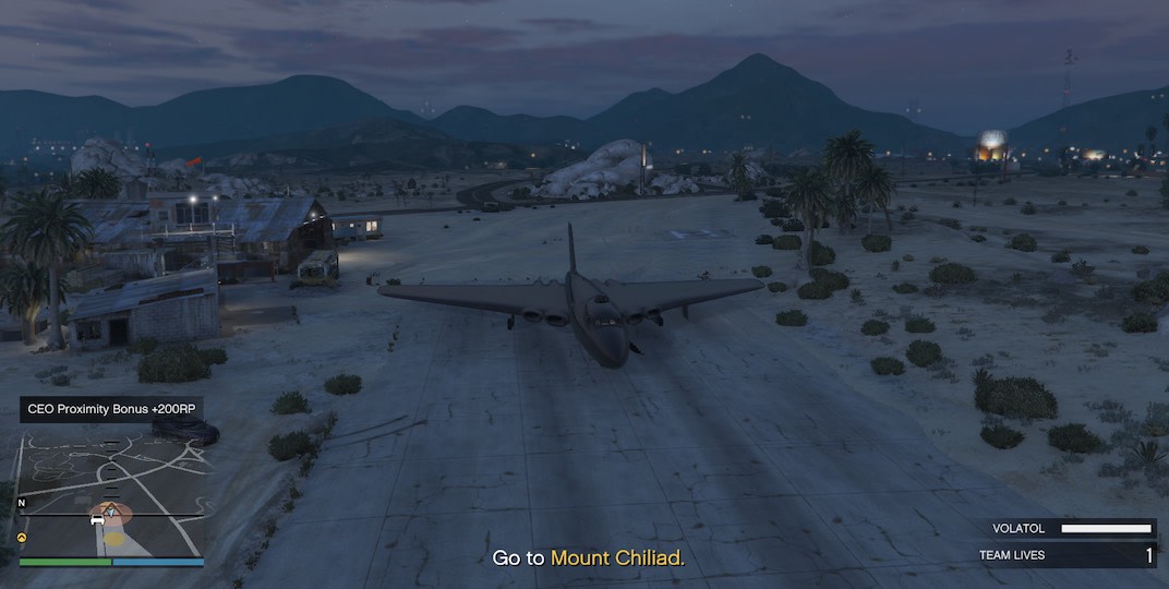 For the Grand Theft Auto V Online Doomsday Heist Act III Setup 5 you'll use a Volatol in Mount Chilliad.