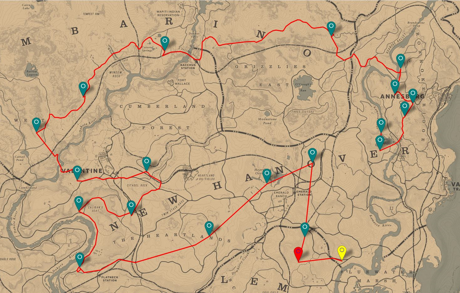 full interactive map for red dead redemption 2