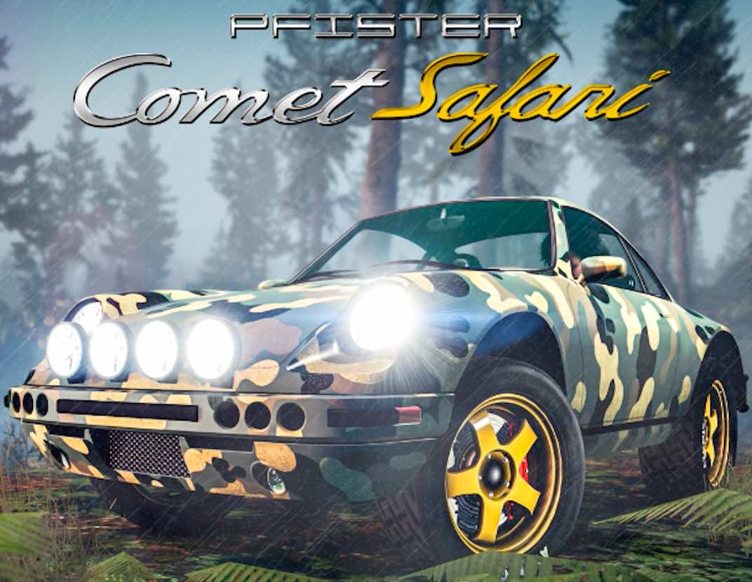 For the May 5h, 2022 Grand Theft Auto V Online weekly update the podium vehicle is the Pfister Comet Safari.