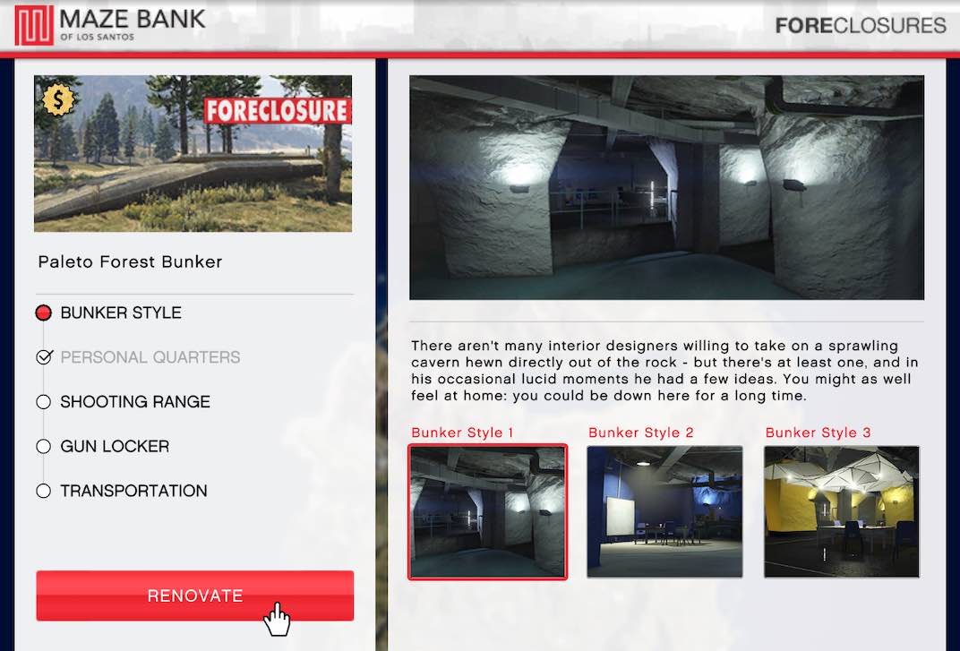This is a list of all of the Bunker upgrades and renovations, their prices, and whether you should purchase them.