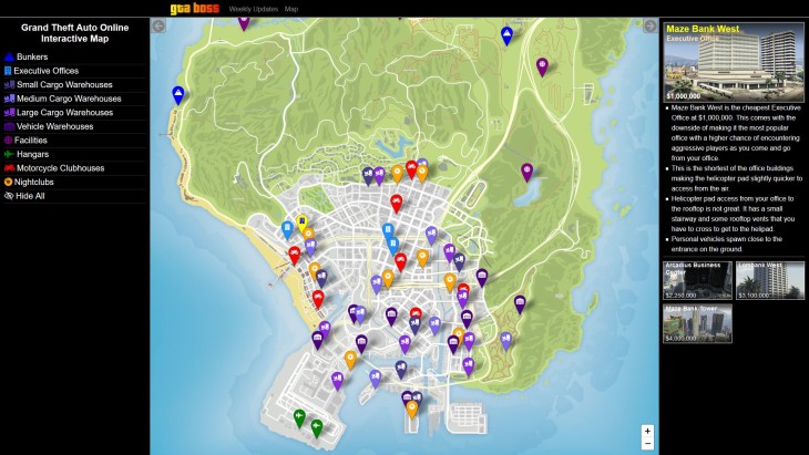 Now Available Interactive Gta Online Map Gta Boss