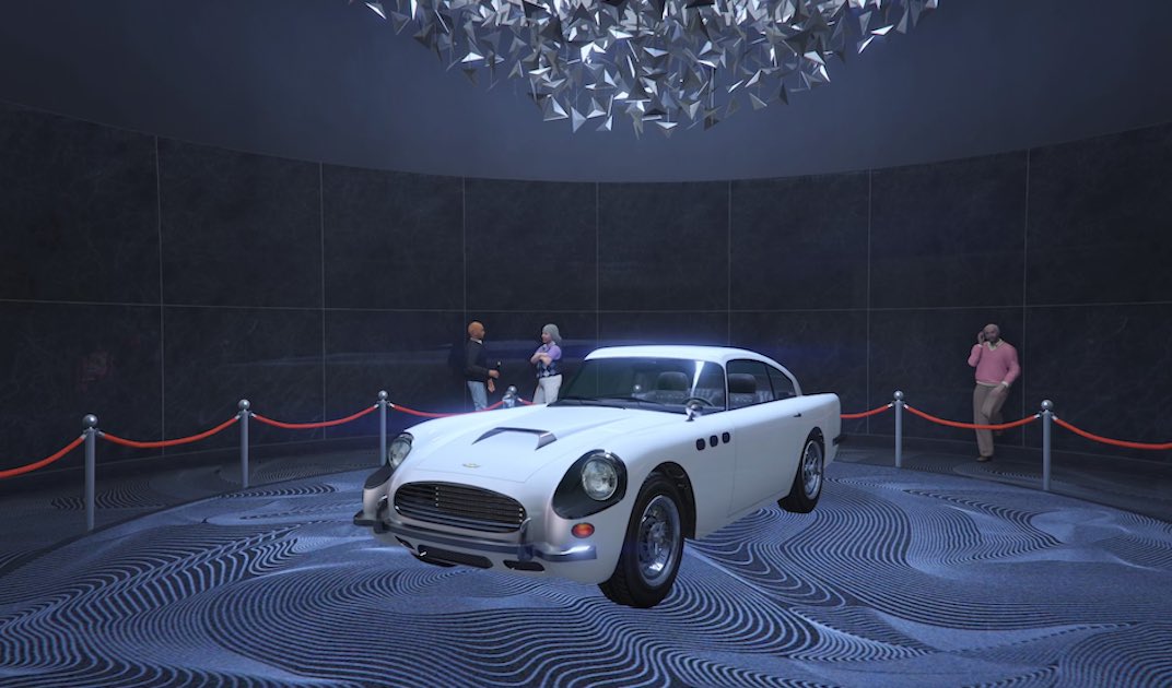 For the April 13th, 2023 Grand Theft Auto V Online weekly update the podium vehicle is the Dewbauchee JB 700W.