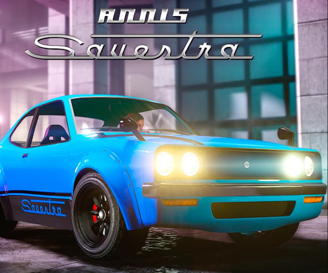 The podium vehicle for the March 31st, 2022 Grand Theft Auto V Online weekly update is the Annis Savestra.