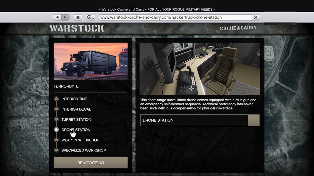 There are several useful upgrades for the Benefactor Terrorbyte in Grand Theft Auto V Online.