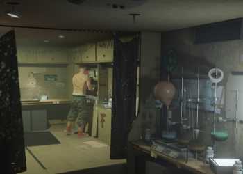 This is the interior of the Acid Lab business in Grand Theft Auto V Online.