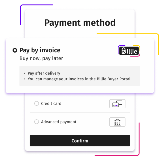 Payment methods with Billie