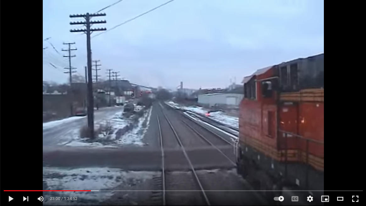 YouTube frame grab of a train engine on tracks.