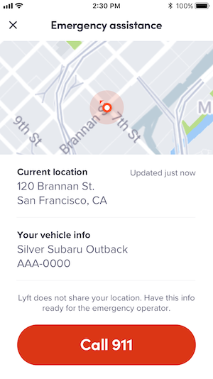 911 access in Driver App