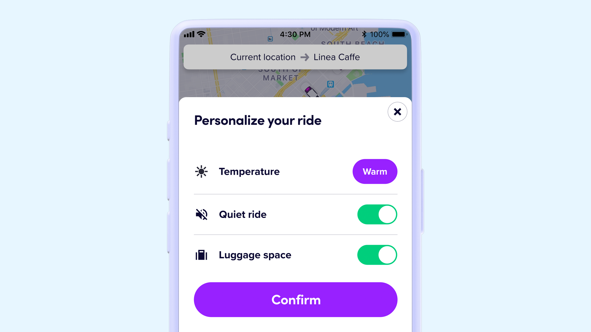 Lyft Extra Comfort lets you customize a stress-free ride