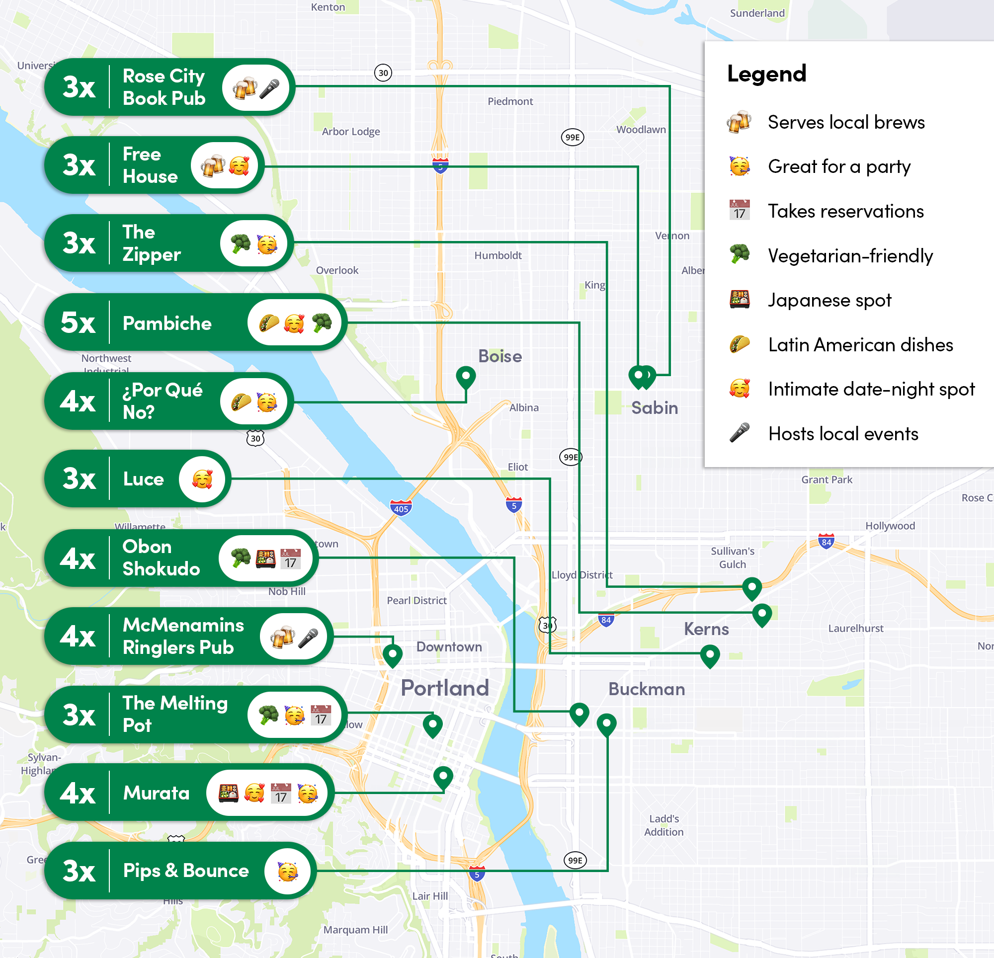 Portland Best Restaurants 2024 Hottest Tables Right Now   HottestRestaurants Map Final 