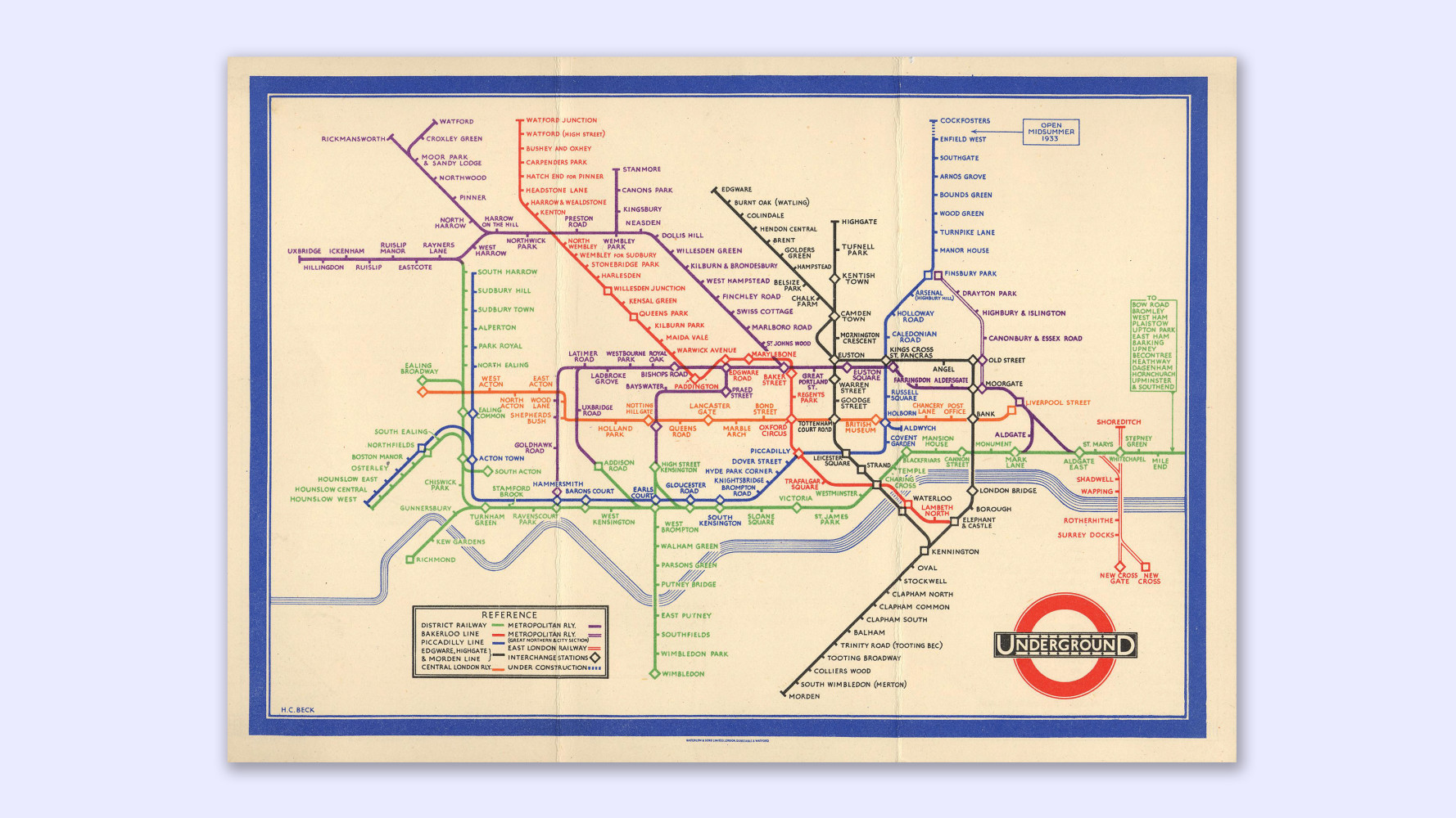 The 1933 map of the London Underground by designer Harry Beck.