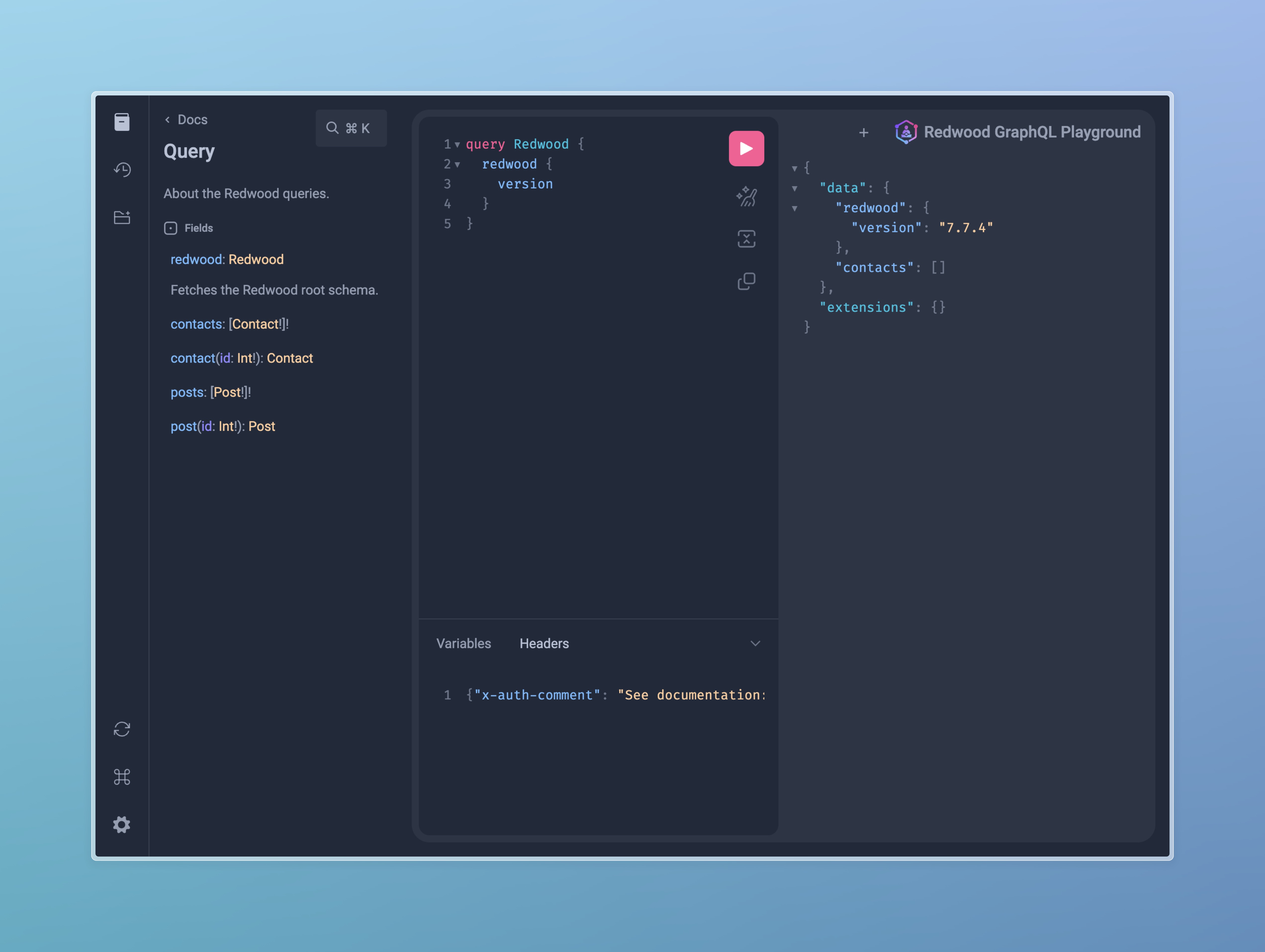 Redwood GraphQL Playground