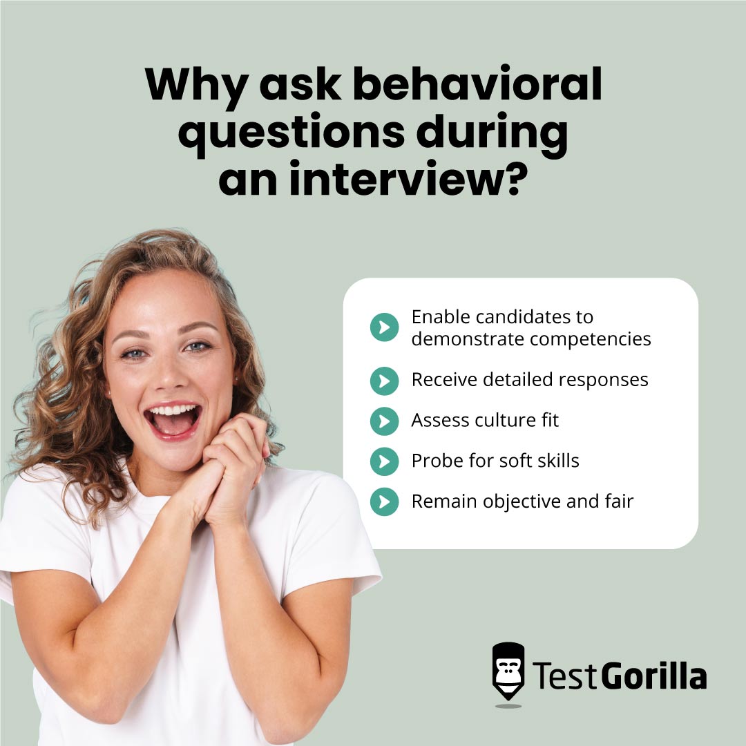 Why ask behavioral questions during an interview graphic