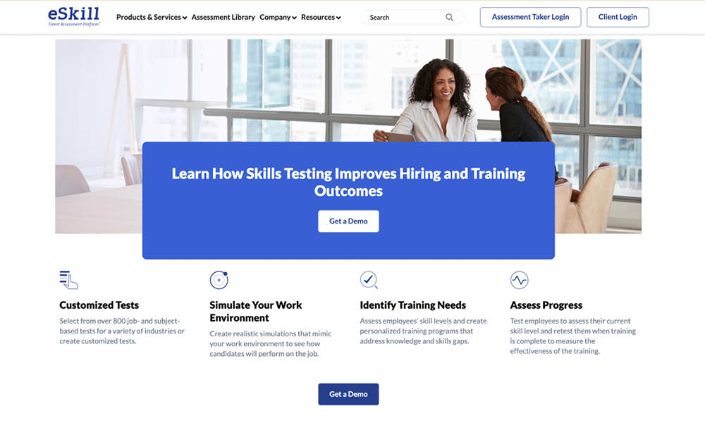 eSkills vs TestGorilla - test features