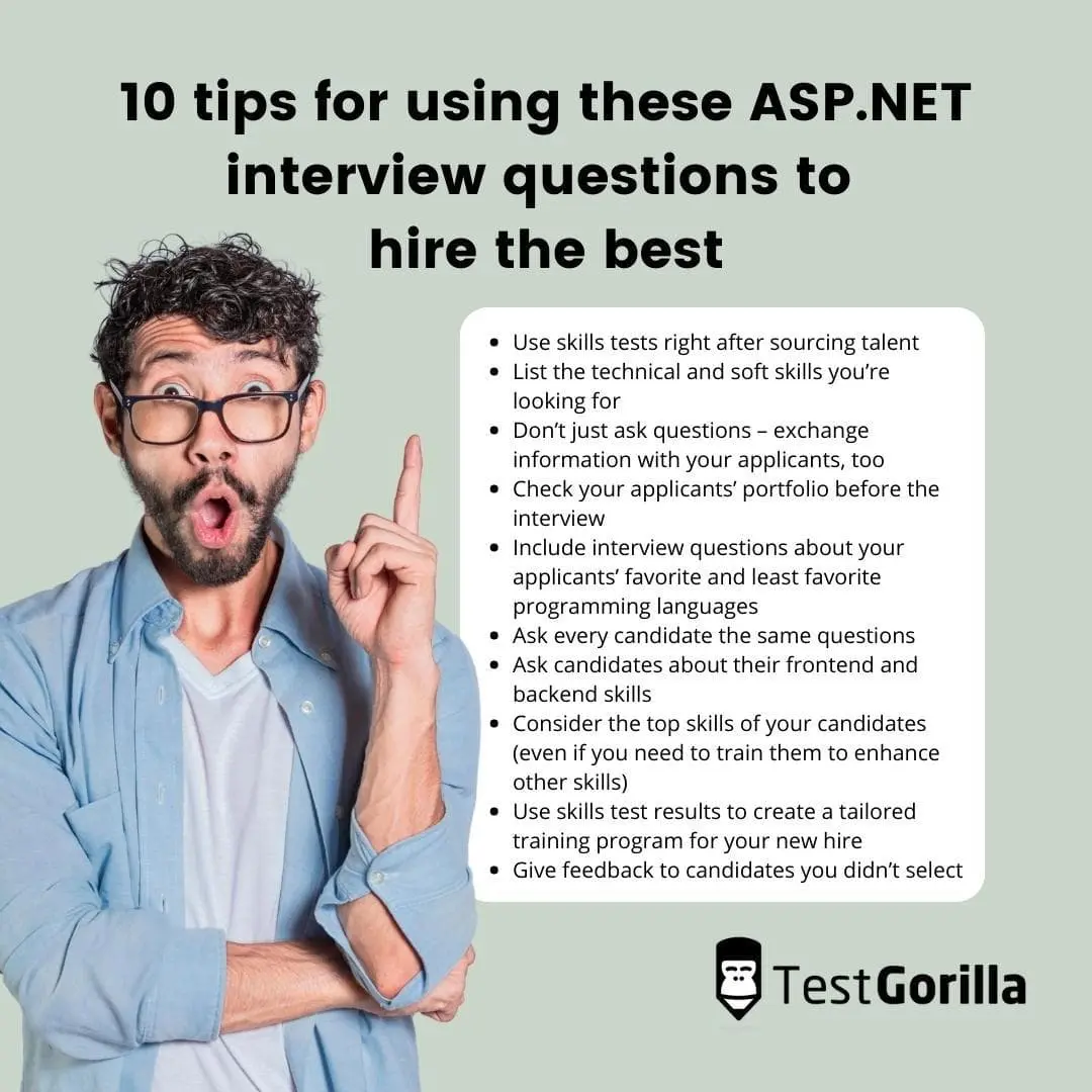 10 tips for using these ASP.NET interview questions to hire the best