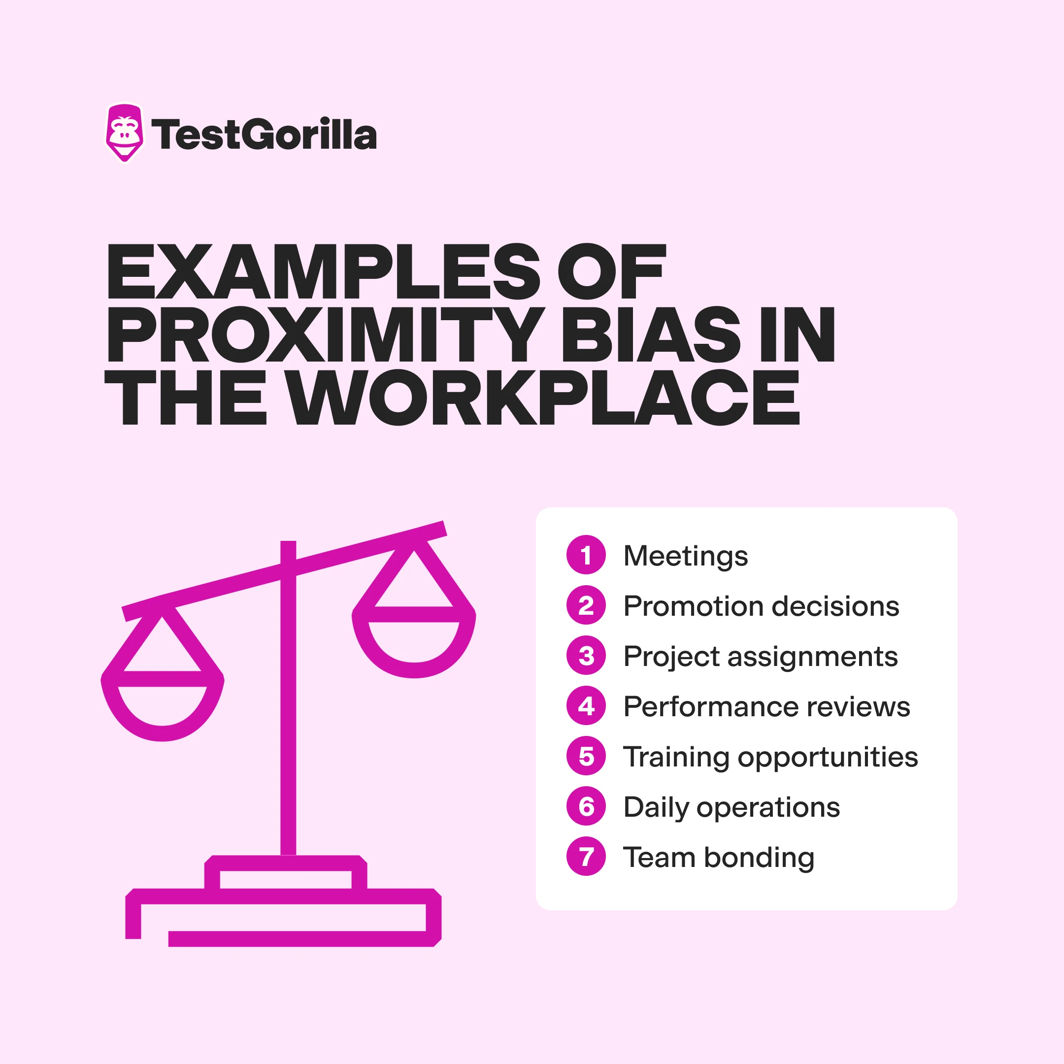 Examples of proximity bias in the workplace graphic