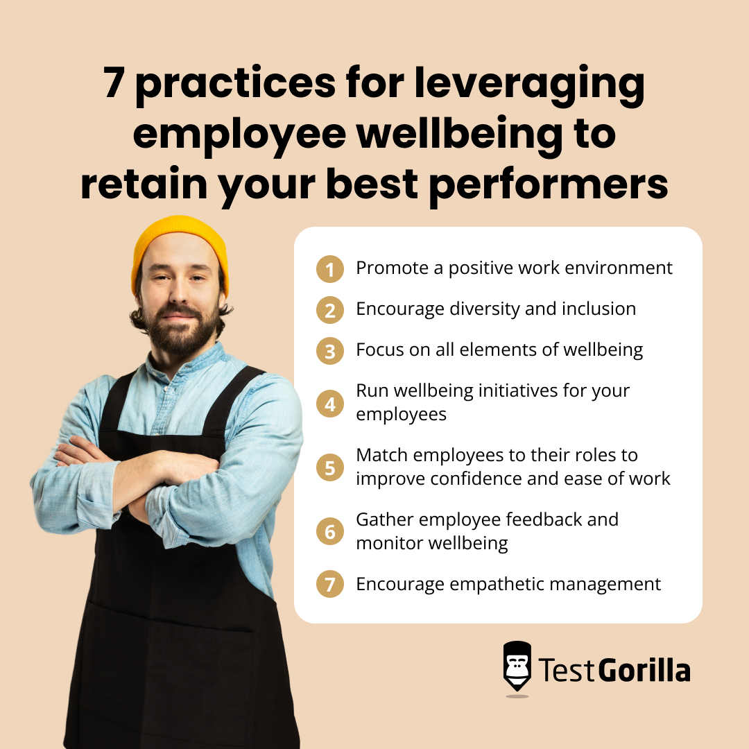 7 practices for leveraging employee wellbeing to retain your best performers graphic