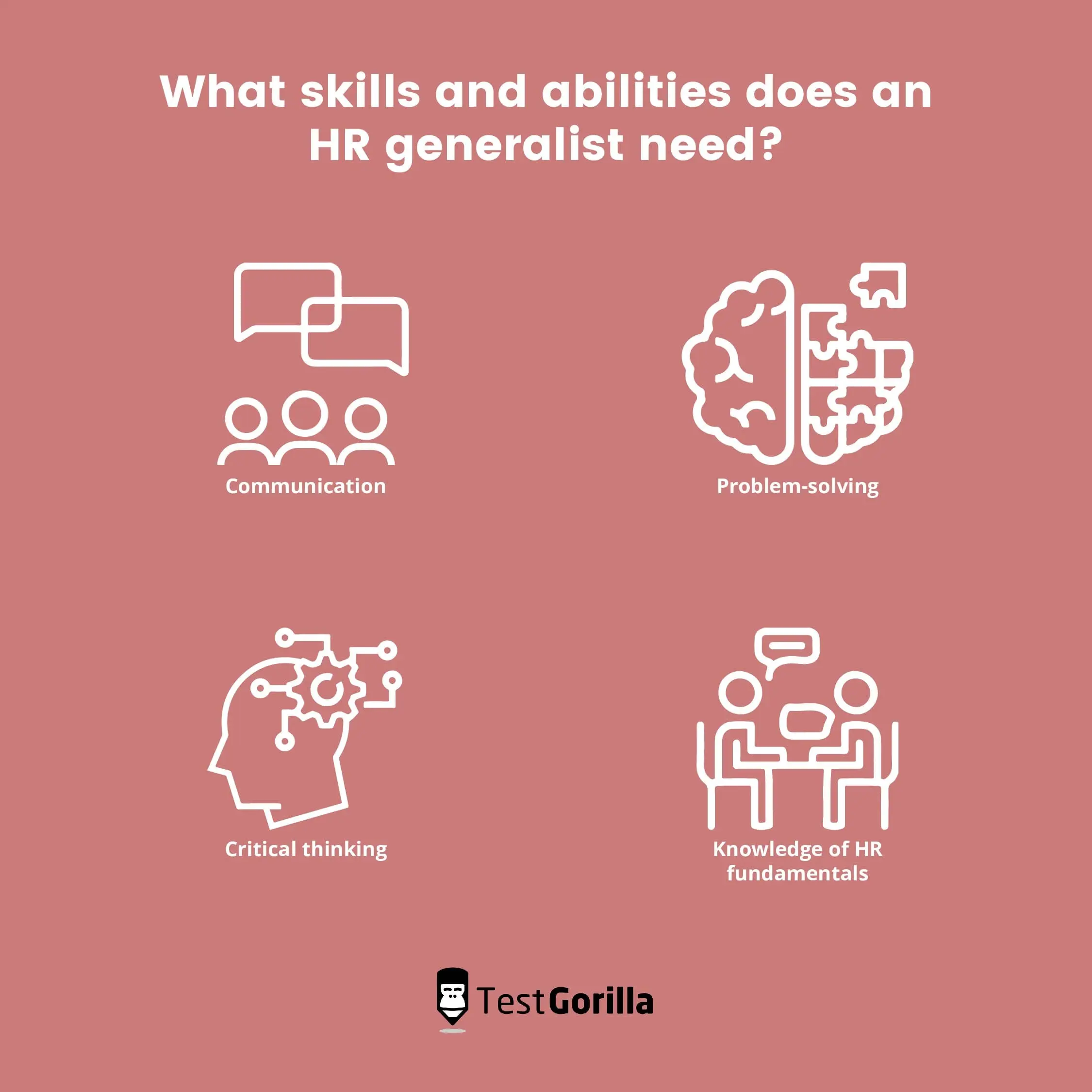 image listing the skills and abilities needed in an HR generalist