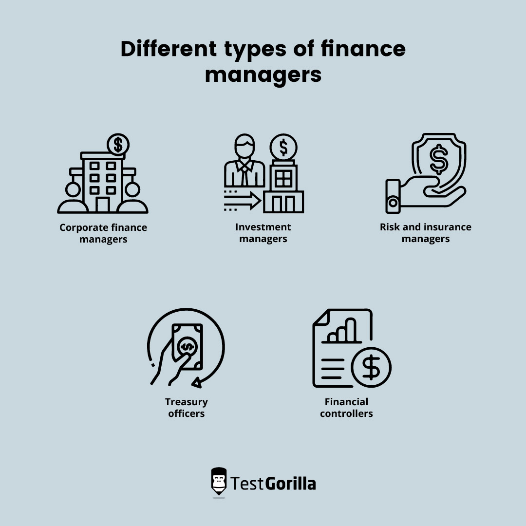 Different types of finance managers graphic