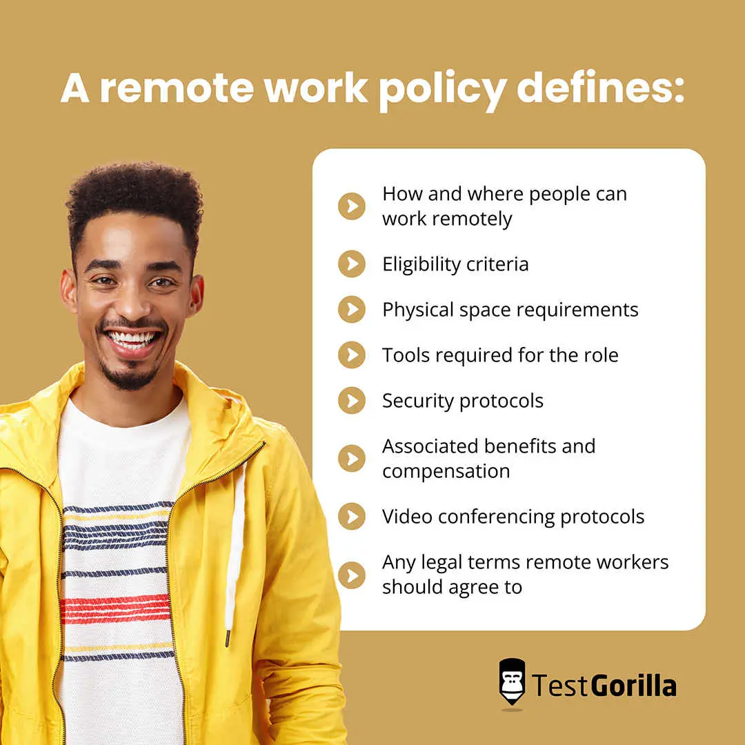 A remote work policy definition graphic