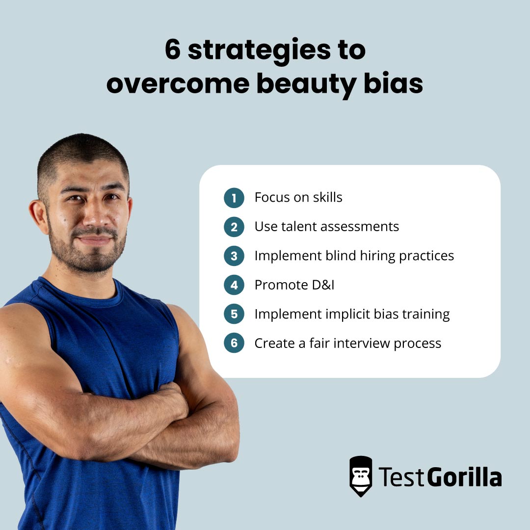 6 strategies to overcome beauty bias graphic