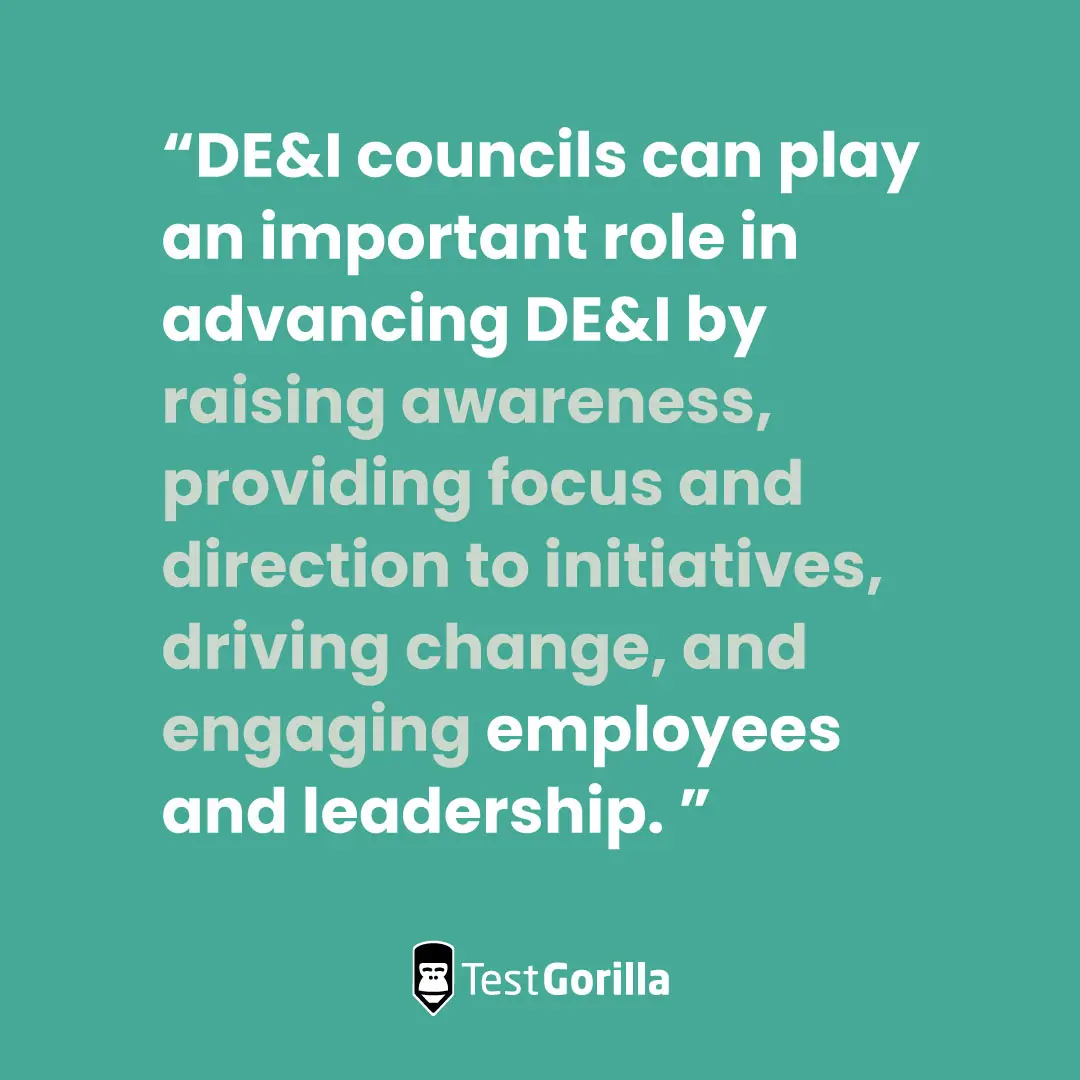 DE&I councils can play an important role in advancing DE&I graphic