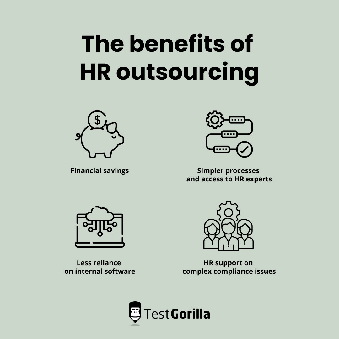 graphic showing the benefits of HR outsourcing