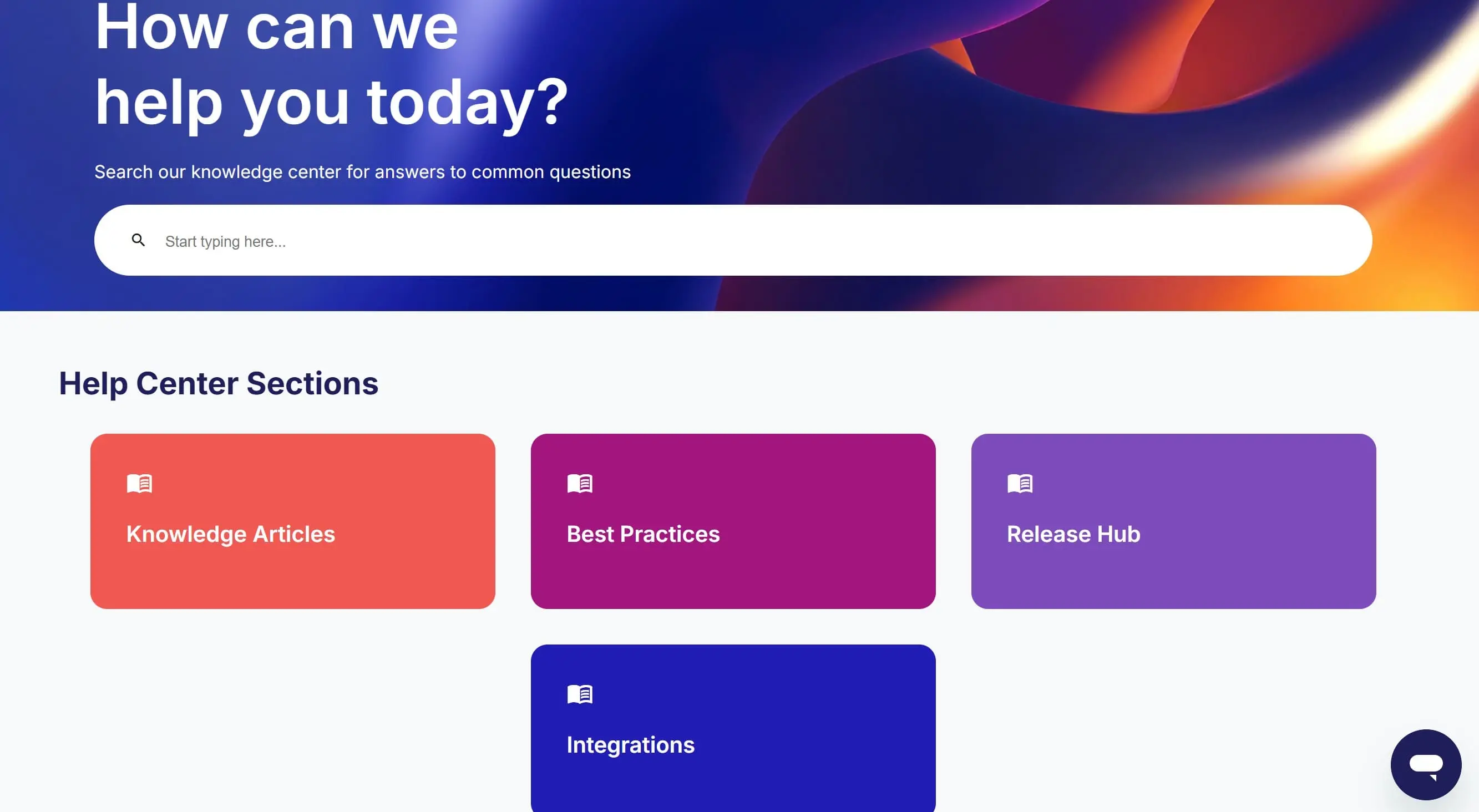 Beamery’s online knowledgebase showing sections titled Knowledge Articles, Best Practices, Release Hub, and Integrations.