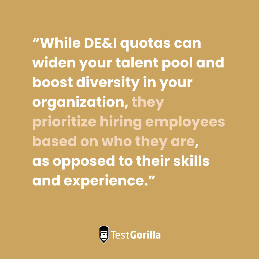 Quote- DE&I quotas can widen your talent pool graphic
