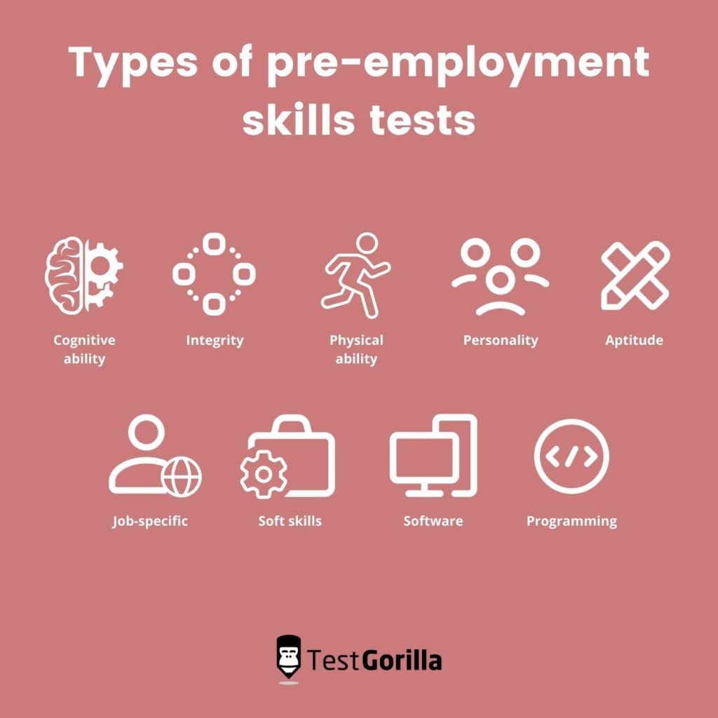 Types of pre-employment skills tests