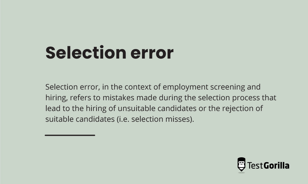 Definition of selection error