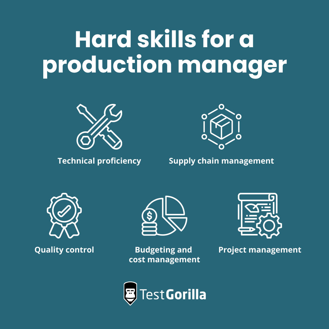 Hard skills for a production manager graphic