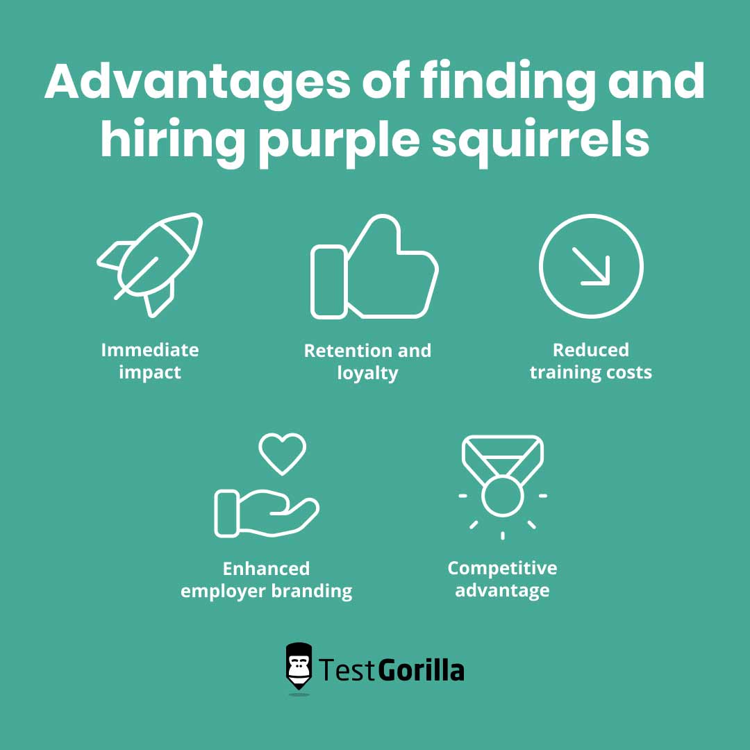 advantages of finding purple squirrels in recruiting graphic