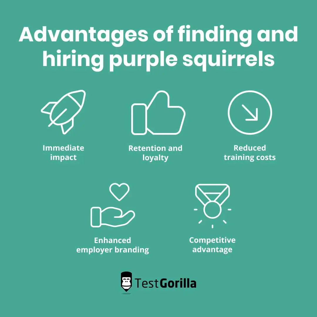advantages of finding purple squirrels in recruiting graphic