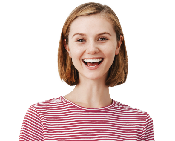 A happy woman smiling