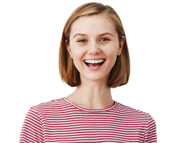 A happy woman smiling