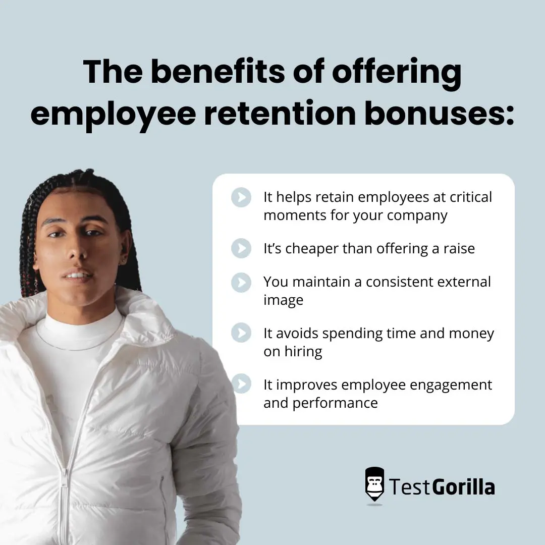 The benefits of offering employee retention bonuses graphic
