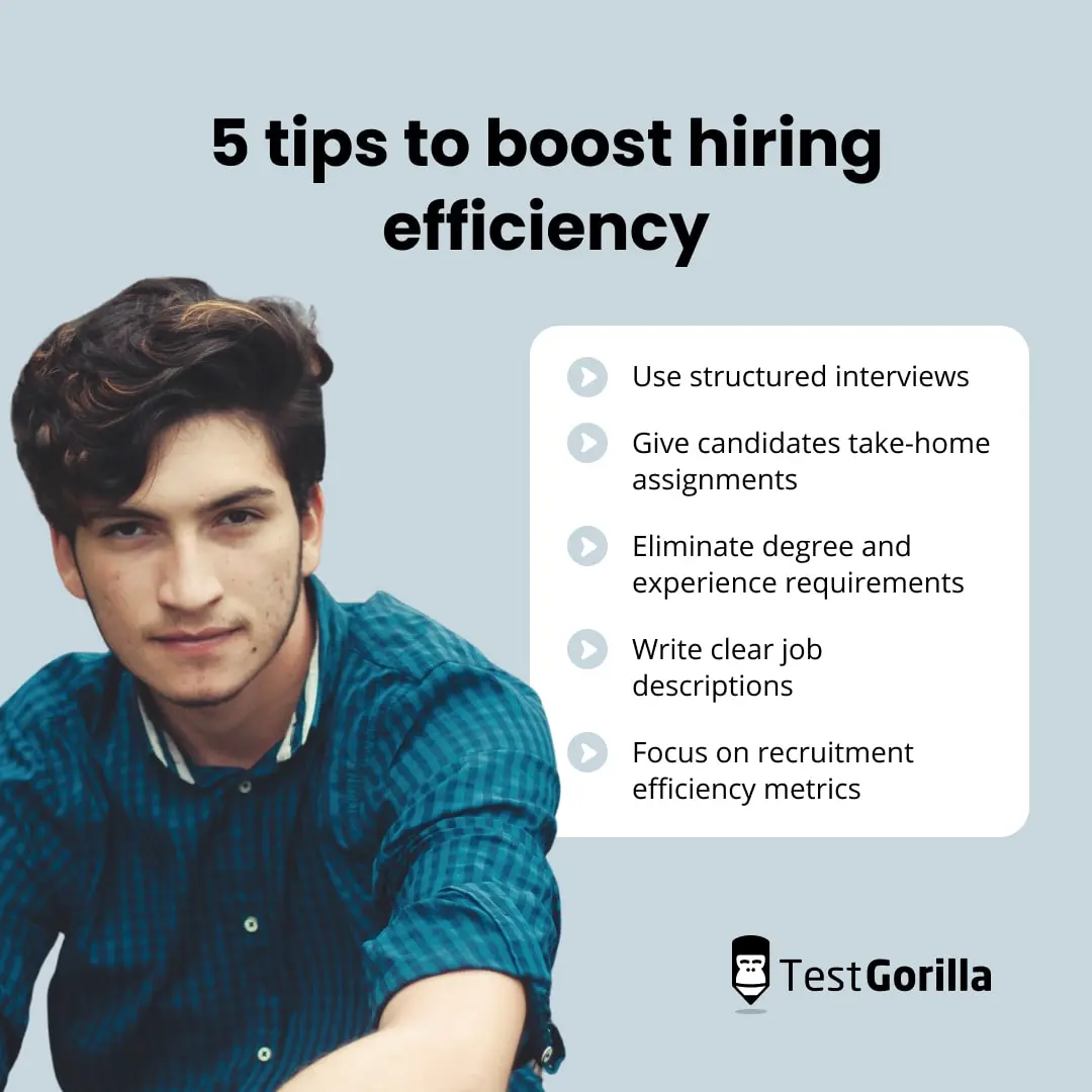 Five tips to boost hiring efficiency graphic